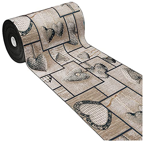 emmevi Tappeto Cucina Casa Shabby Chic Passatoia Bordata Antiscivolo MOD.Chalet VIP Dis.16 54X80 Nero