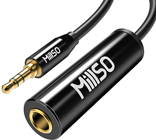 MillSO 1/4 to 3.5mm Instrument Cable, TRS Headphone Adapter 6.35mm Female to 3.5mm Male 1/8 to 1/4 Stereo Audio Adapter for Amplifier, Guitar, Piano, Speaker to Phone, Laptop, Headphone - 12inch/30cm | 1/8 to 1/4 TRS Stereo Audio Jack Adapter for Guitar Amplifier, Piano, Speaker to Phone, Laptop, Headphone - 12 inch / 30 cm