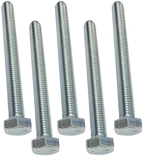 AERZETIX - C47333 - Set di 5 Bulloni M8x80 - testa esagonale - Ø8x80mm - DIN 933 - classe 8.8 - acciaio zincato - fai da te - strumento di montaggio/ferramenta