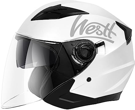 Westt Jethelm Motorradhelm mit Visier & Sonnenblende ECE 22.06 Zertifiziert