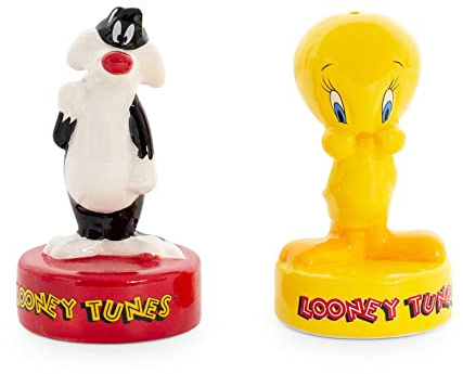 Looney Tunes Sylvester and Tweety Salz- und Pfefferstreuer aus Keramik, 2 Stück