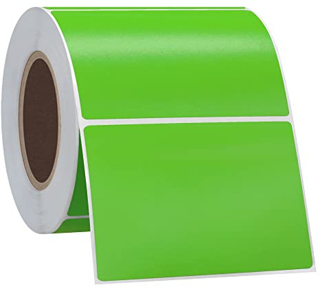 Hycodest 500 Stück Adress- und Versandaufkleber 7,6 x 5,1 cm grün gefaltet aus Thermopapier