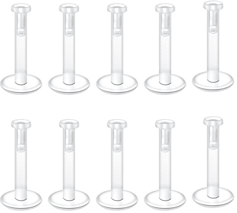 Funseedrr 1.2mm Edelstahl Lippenpiercing Labret Stecker Set 6mm 8mm Silber Tragus Helix Piercing Schmuck