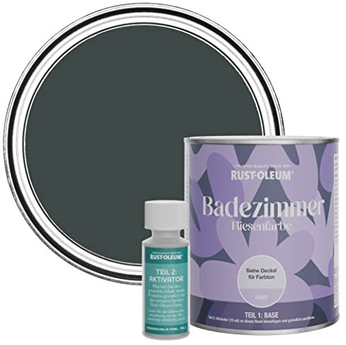 Rust-Oleum wasserbeständiger Fliesenlack für das Badezimmer in mattem Finish -Schwarzer Sand 750ml