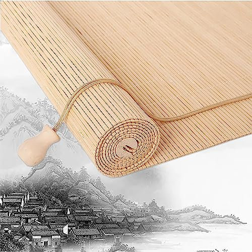 Bambus Rollo Breit Bambus Raffrollo Innen/außen-bambusrollo Retro Bambus Rollo Jalousine Lichtfilter Bambusrollo,für Korridor Gazebo Gärten Terrassen Fenster Tür,anpassbar-F-WxH: 140X250CM/55X98in