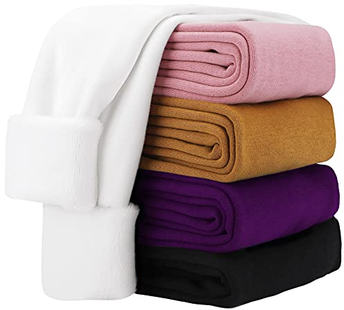 KEREDA Thermo Leggings Mädchen Thermoleggings Kinder Gefüttert Winter Warme Dicke Mit Fleece Thermohose Hosen 1er-Pack Weiß 152-158