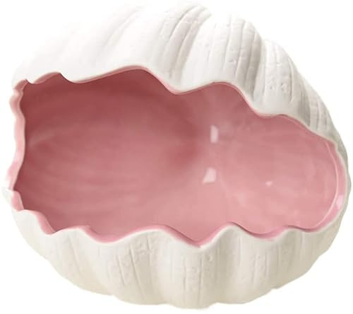 FoOhy Kleintierhaus, entzückende Muschelform, Keramik, Iglu-Nest, Versteck für Critter, Badehaus, Höhle, Mini-Hütte, Käfig für Chinchilla, Hamster (Rosa)