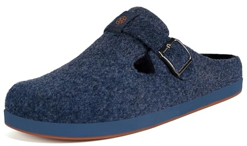 Gaatpot Unisex Pantofole Invernali,Zoccoli in Feltro,Blue,44 EU