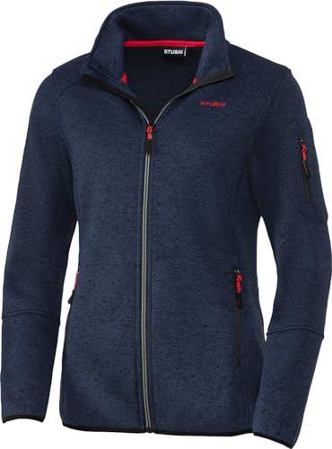 STUBAI Damen Strickfleecejacke, mit flauschigem Fleece auf der Innenseite, Übergangsjacke mit Reißverschluss, modische Damenbekleidung, Türkis, Gr. 36-48