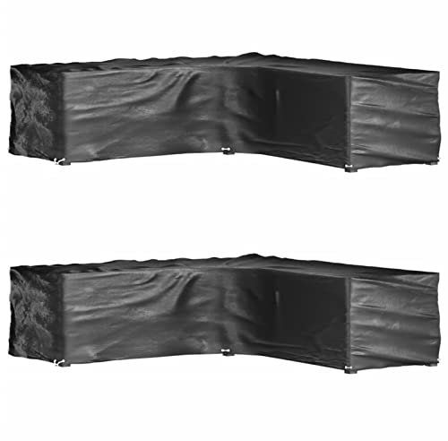 GuyAna Gartenmöbel-Abdeckungen in L-Form 2 STK. 16 Ösen 250x250x70 cm Hussen Bierzeltgarnitur