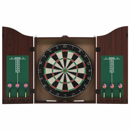Rantry Professionelles Dartboard aus Agave mit Schrank und 6 Darts, Sideboard, Schrank, Bodenschrank, für Badezimmer, Aufbewahrungsschränke, Regale, Bürodekoration, Möbel