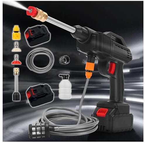 Hochdruckreiniger Mit Accu, 600 W, Zwei 24 V 1500 Mah Batterien Akku Druckreiniger, Leicht Zu Tragen Accu Hochdruckreiniger, Tragbares Power Reinigungsset