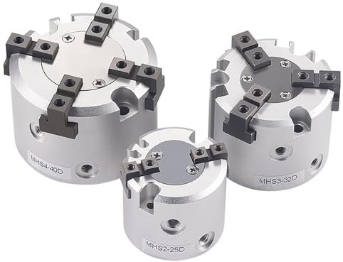 MHS2/MHS3/MHS4 2/3/4 Finger Pneumatischer Greifer Ersatz Double Action Rotierenden Luftzylinder 16D/20D/25D/32D/40D/50D 1 Stücke(MHS3,80D)
