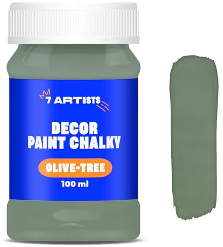 7 Artists Chalk Paint Olive-Baum 100 ml Kreidefarbe für Möbel | Kreidefarbe für Holz auf Wasserbasis - Olive-Baum Farbe für Möbel ohne Schleifen | Kreidefarbe Möbel, Wand, Holz