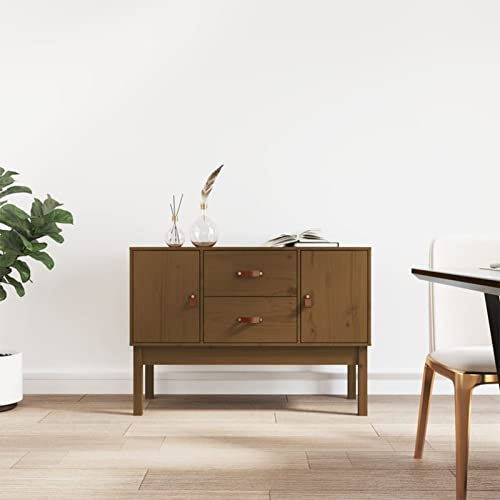 Somanki Sideboard Honigbraun 110x40x78 cm Massivholz Kiefer, Kommode Schlafzimmer, Kommoden & Sideboards, Wohnzimmerschrank, Flur Kommode, Zimmer Möbel - 823527
