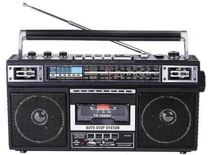 KEhtu Retro-Bandradio, Tragbares Vierband-Tonbandgerät, Zeigerfrequenz, Unterstützt Band-Bluetooth-U-Disk-SD-Kartenwiedergabe, Unterstützt Transkriptionsfunktion, DC/AC-Dual-Stromversorgungsmodus