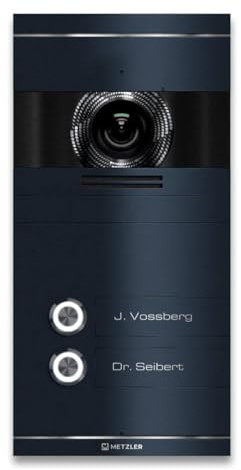 Metzler Video Türsprechanlage 2 Familienhaus | Türklingel mit Kamera FullHD | Opt. 7 Monitor | Smartphone App | Mit Anschluss für Türöffner | Anschluss: LAN POE | Anthrazit | VDM10 2.0 Colson