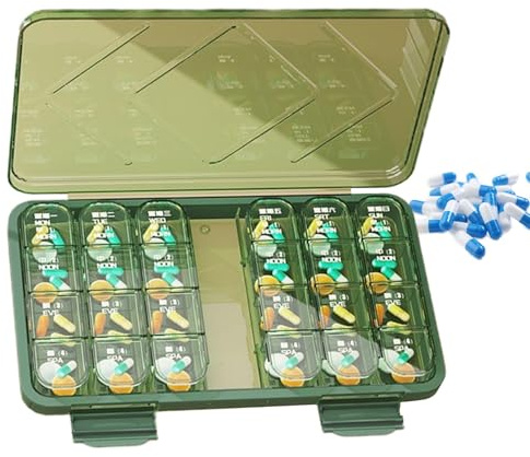 Tablet Storage Box, Medizin -Tablet -Spender,Pille Apothekenhalter Reise Tablet Spender Speicher - Tragbare Apothekenbox -Medizinbox für Heimbüros