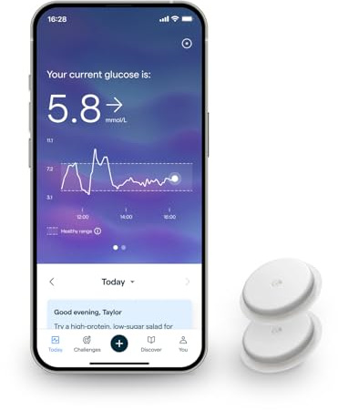Lingo by Abbott|4-week CGM|Wearable Glucose Tracker|See your glucose response to food, exercise, sleep|Continuous Glucose Monitor & App to support your health goals|Works with iOS and Android|UK Only
