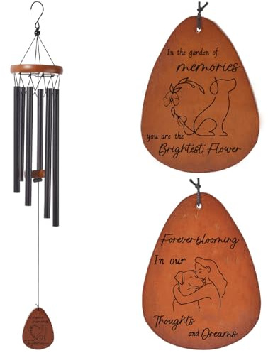 CREATCABIN Windspiele Gedenken Haustiere Beileidsgeschenk Verlust Eines Haustiers Erinnerungsgeschenke Für Hunde Mit Aluminiumröhren Rostfreie Wasserdichte Windspiele Gedenken An Das Haustier Geeignet