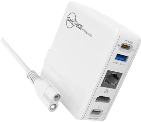 Avejjbaey Portable 5 In 1 Charging Station Adapter For Consoles HDTV1.4 RJ45 USB C Phone Charging Dock Keyboards