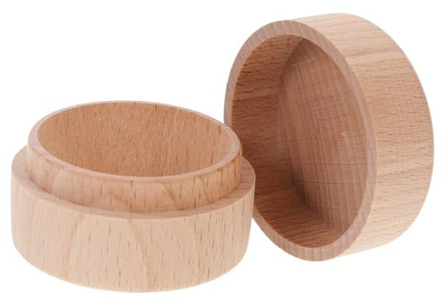 GLEAVI Scatola Rotonda in Legno per Denti da Latte Funzione Decorativa e Contenitore per Primo Dente, per Ragazzo Ragazza e Ragazzo Ragazza