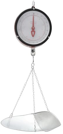 Rouge,Balance de Poids Suspendue mécanique, 22 LB Grand écran Cadran à Ressort Balance de Poids et Pelle/chaîne d'échelle avec Berceau Suspendu pour la Ferme, la Cuisine Aliments et Produits
