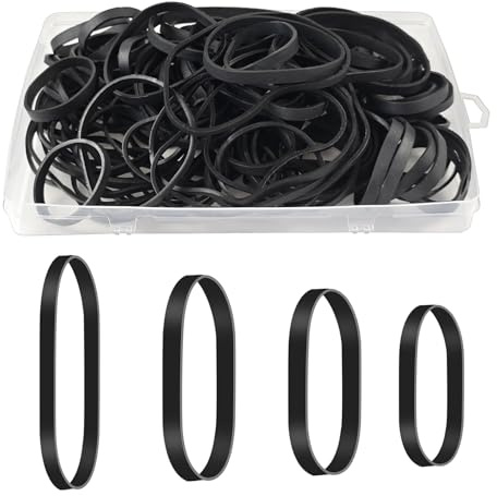YIMETOP 100 stycken elastiska band, starka och breda – 4 storlekar (5/6/8/12 cm) – tunga gummiringar, taktiska gummiband – väderbeständiga för industri, camping, hushåll, skola, kontor