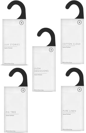 BOHORIA® Duftsachet Duftsäckchen Raumduft Frische Wäsche I Perfekt für den Kleiderschrank, Auto, Schubladen, Schränke Beseitigung von Gerüchen, Raumduft (Mix, 5er Pack)
