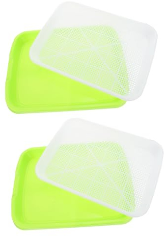 SUPVOX 2 Set Vassoio per Piantine in Plastica Contenitori Semenzaio Doppi Strati per Germogliare Soia Fagioli e per e Balcone Facile da Usare e Conservare