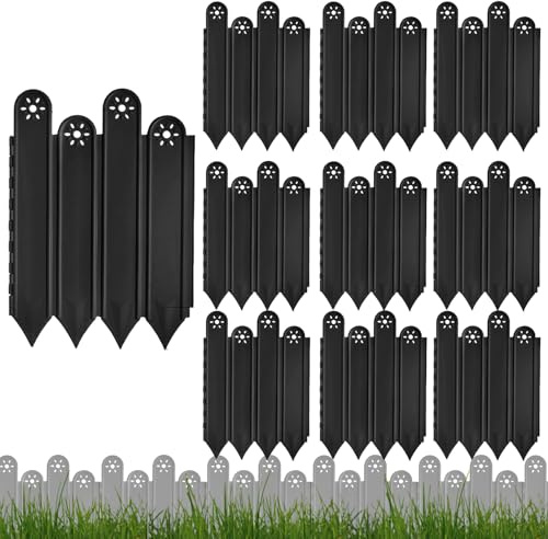 Límites y Bordes para Jardín - Bordes Decorativos para Parterres - 10 Piezas Valla Decorativa Protectora para Césped Jardín Parterre Patio Caminos