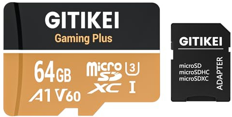 Micro SD Card 64GB High-Speed Performance (120MB/s Read, 90MB/s Write), Supports 4K/8K Video Recording, Compatible with DSLR, Drone, Action Camera & Portable Devices（1 microSD Card +1 Adapter）