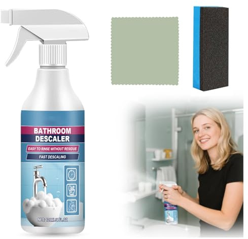 Bathroom Descaler Foam Cleaner,Bathroom Descaler Spray,Powerful Toilet Cleaner & Limescale Remover Spray,Cleaning Sp-ray,All-Purpose Bath-room,Bathtub & Kitchen Cle-aner for Stubborn Stains