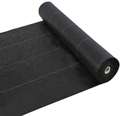 TOPINCN Tissu de Paysage Barrière Contre Les Mauvaises Herbes, Couvre-Sol Robuste, Tissu PE 10x1m pour Allées et Parterres de Plantes (Black #41)