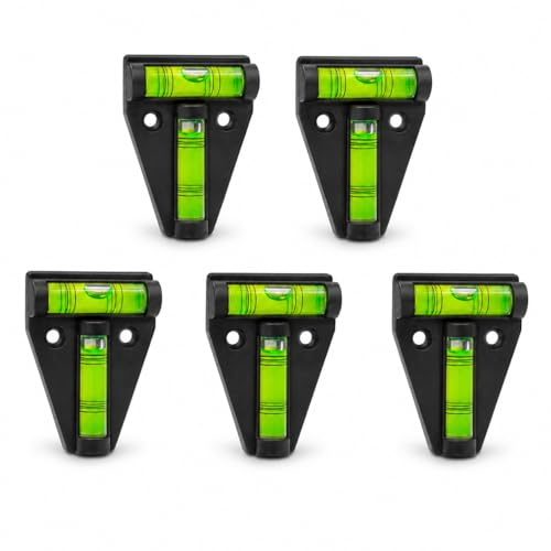 Uadme 5 Pièces Mini Niveau à Bulle Type T, Petit Niveau a Bulle de Poche, Camping Car Accessoires, pour Caravane, Meubles, Cadres Photo et Trépied