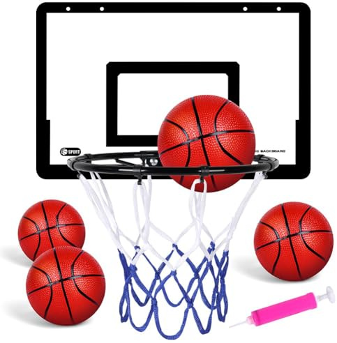 OSDUE Mini Basketballkorb Set, Basketballkorb Indoor, Basketball Korb im Zimmer Wandmontage Mit 4 Balls, Basketballkörbe tür Set