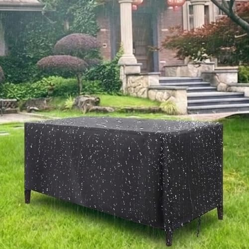 ZDLLDZ Gartenmöbel Abdeckung 150x90x74 cm – wasserdichte Abdeckhaube für Gartentisch & Sitzgruppe, 420D Oxford Gewebe, Anti-UV Schutzhülle für Terrassenmöbel & Gartenbank, Schwarz