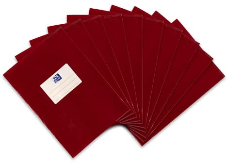 Oxford Heftumschlag A5, Bast, mit Beschriftungsetikett, rot, 10 Stück