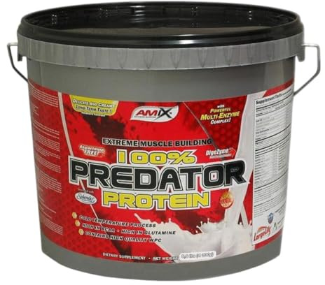 AMIX -Proteínas para Aumentar Masa Muscular -Predator -4 Kg -Ayuda al Crecimiento Muscular -Libre de Aspartamo -Proteína de Suero de Calidad -Ideal para Batidos de Proteínas -Sabor Chocolate