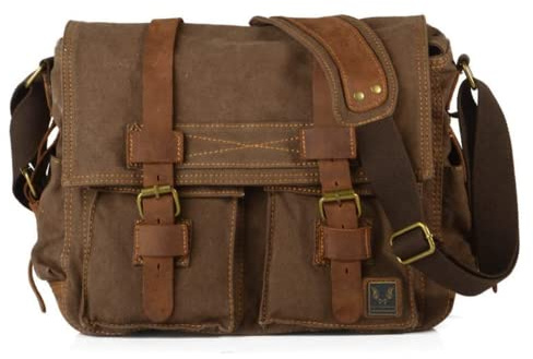 Eysee Schultertasche Herren Canvas-Umhängertasche Daypack für Alltag und Sport 35cm (L) X 30cm(H) X 10cm(W)