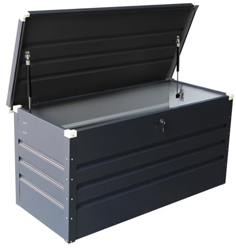 CHARLES BENTLEY Metal Storage Box Waterproof Zinc Steel 500L, Grey