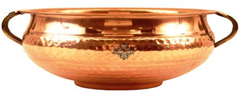 Indian Art Villa Urli-Behälter, Vintage-Stil, Kupfer, Wasserspeicher, Heimbüro, Dekoration, Geschenkartikel, Durchmesser 25,4 cm