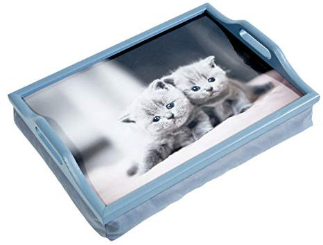 AIDAPT Plateau repas en bois avec coussin, Chatons