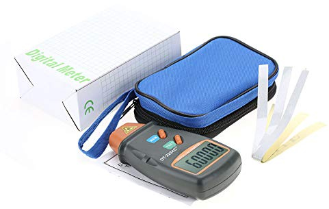 Handheld Digital Tachometer set with Blue Bag, Non-Contact Digital LCD Photo Tachometer,Motor speed Gauge Rotational Record Tester,Mini RPM Tester Meter for motor,wheels,lathe,electrical fan