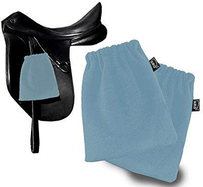 AIKO Steigbügelschoner Steigbügelschützer Steigbügelschutzhülle Steigbügelhülle, Fleece 1 Paar (stahlblau)