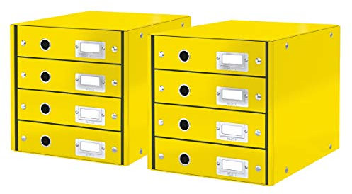 Leitz 604800/604900 Schubladenset Click und Store WOW, Graukarton (Gelb)