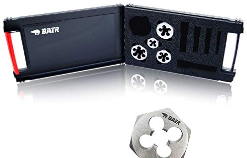 BAER Set HSS: Sechskantschneidmuttern G (BSP) 1/8'' - 1/2'' - Gewinderschneider Satz | Schneidmutter-Set | Rohrgewindeschneider