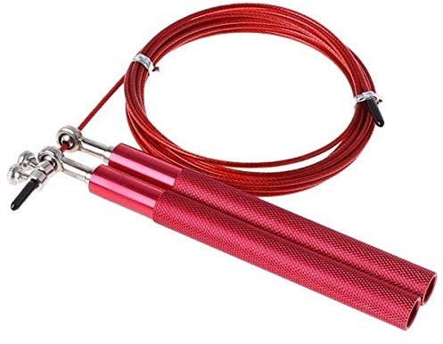 DLRSET Universalseil -Springseil, Professionelle Geschwindigkeit Jump Rope for Boxen Fitness überspringen Training mit Ersatzkabel (Color : Red)