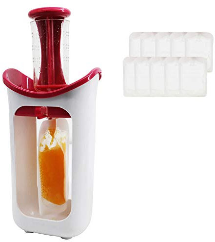 Phayee Fruchtsaft-Lebensmittelhersteller, Quetschie Zubereiter,mit 10 Beuteln Püree-Quetschsaft-Saftspender, Babynahrungs-Quetscher