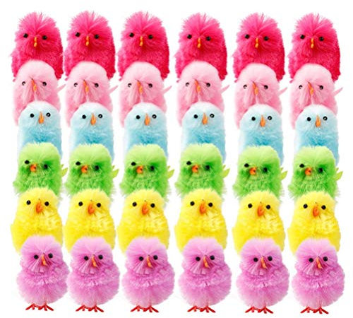 WBTY 36 piezas de mini pollitos de Pascua coloridos decoración de Pascua juguete primavera hogar jardín decoración fiesta regalos para niños